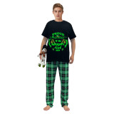 2024 Christmas Matching Family Pajamas Luminous Glowing Proud Member Of The Naughty List Black Short Pajamas Set