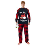 Christmas Matching Family Pajamas 2024 Our First Christmas Gnomes Black Pajamas Set