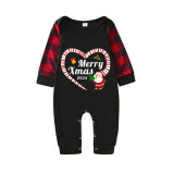 2024 Christmas Matching Family Pajamas Santa Heart Merry Xmas Pajamas Set