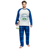 2024 Christmas Matching Family Pajamas Exclusive We Are Family Wreath Xmas Tree Blue Plaids Pajamas Set