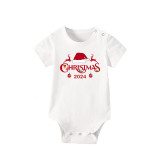 2024 Christmas Matching Family Pajamas Exclusive Design Christmas Couple Reindeer Short Pajamas Set
