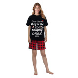 2024 Christmas Matching Family Pajamas Dear Santa They're The Naughty Ones Black Pajamas Set