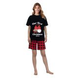 Christmas Matching Family Pajamas 2024 Our First Christmas Gnomes Black Pajamas Set