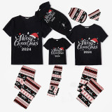 2024 Christmas Matching Pajamas Luminous Glowing Merry Christmas Hat Christmas Pajamas Set