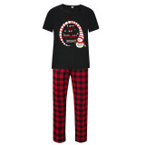 2024 Christmas Matching Family Pajamas Snowman Let It Snow Black Pajamas Set