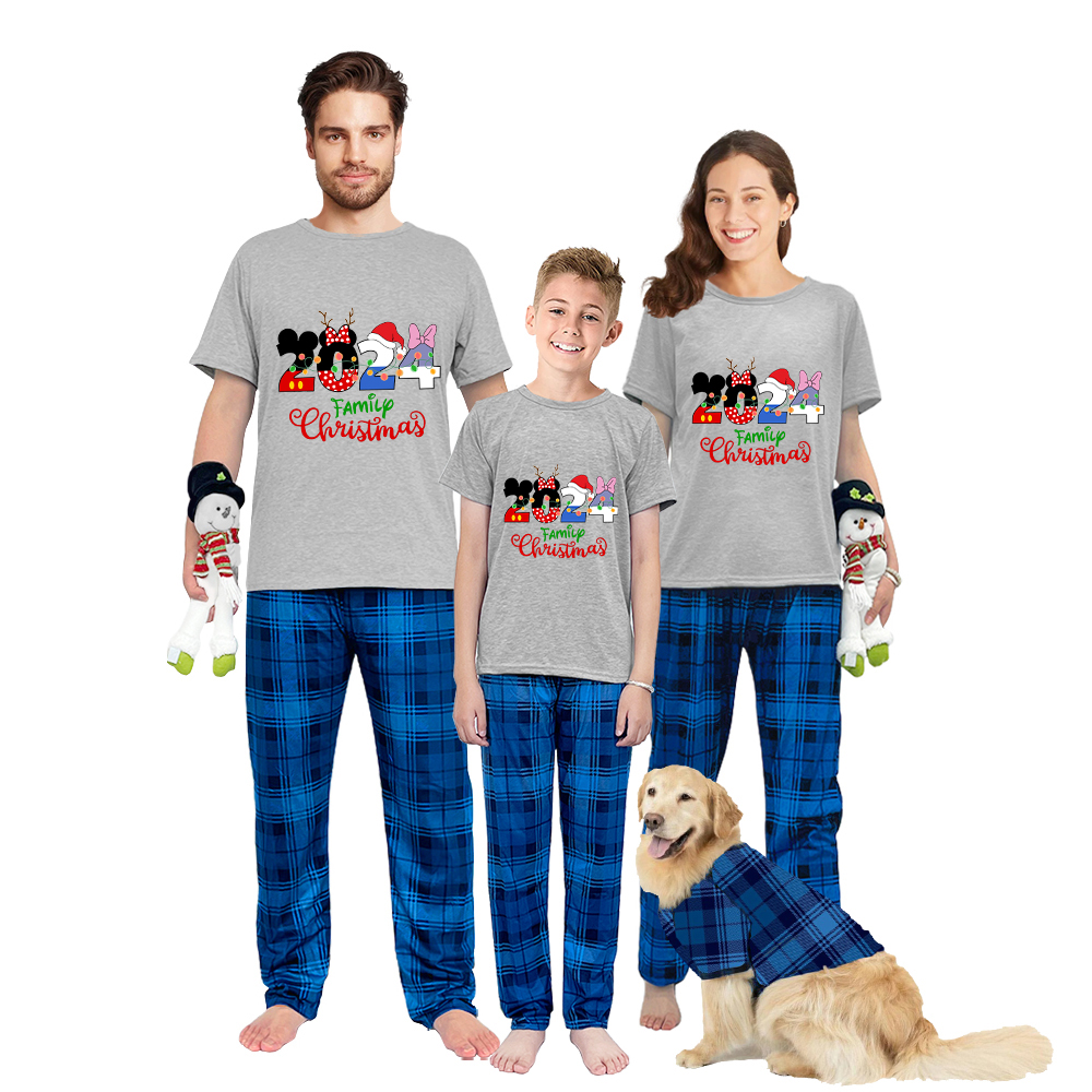 Christmas Matching Family Pajamas Cartoon Mouse 2023 Family Christmas Short Pajamas Set