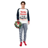 2024 Christmas Matching Family Pajamas Exclusive Design Merry Christmas Season Together White Plaids Pajamas Set