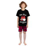 Christmas Matching Family Pajamas 2024 Our First Christmas Gnomes Black Pajamas Set