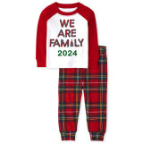 2024 We Are Family Christmas Family Matching Sleepwear Pajamas Plus Size Red Plaids Sets