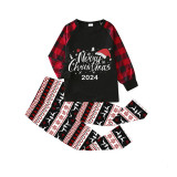 2024 Christmas Matching Pajamas Luminous Glowing Merry Christmas Hat Christmas Pajamas Set