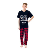 2024 Christmas Matching Family Pajamas Dear Santa They're The Naughty Ones Black Pajamas Set