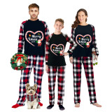 2024 Christmas Matching Family Pajamas Santa Heart Merry Xmas Pajamas Set