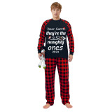 2024 Christmas Matching Family Pajamas Dear Santa They're The Naughty Ones Black Pajamas Set