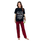 2024 Christmas Matching Family Pajamas Dear Santa They're The Naughty Ones Black Pajamas Set
