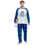 2024 Christmas Matching Family Pajamas Exclusive Design I Love My Family Blue Pajamas Set