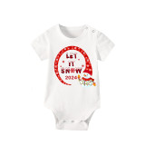 2023 Christmas Matching Family Pajamas Snowman Let It Snow Short Pajamas Set