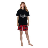 2024 Christmas Matching Family Pajamas Exclusive Christmas Tree Black Pajamas Set