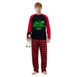2024 Christmas Matching Family Pajamas Luminous Glowing Merry Christmas Hat Multicolor Pajamas Set