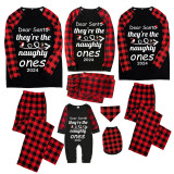 2024 Christmas Matching Family Pajamas Dear Santa They're The Naughty Ones Black Pajamas Set