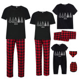 2024 Christmas Matching Family Pajamas Exclusive Christmas Tree Black Pajamas Set