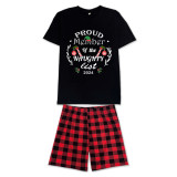 2024 ELF Proud Member OF Naughty List Christmas Matching Family Pajamas Black Pajamas Set
