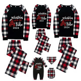 2024 Christmas Matching Family Pajamas Christmas With My Tribe Balck Plaids Pajamas Set
