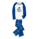 2024 Christmas Matching Family Pajamas Exclusive Design I Love My Family Blue Pajamas Set