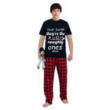 2024 Christmas Matching Family Pajamas Dear Santa They're The Naughty Ones Black Pajamas Set