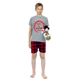 2023 Christmas Matching Family Pajamas Snowman Let It Snow Short Pajamas Set
