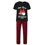 Christmas Matching Family Pajamas 2024 Our First Christmas Gnomes Black Pajamas Set