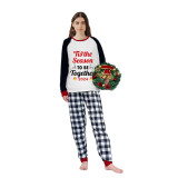 2024 Christmas Matching Family Pajamas Exclusive Design Merry Christmas Season Together White Plaids Pajamas Set