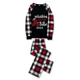 2024 Christmas Matching Family Pajamas Christmas With My Tribe Balck Plaids Pajamas Set