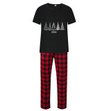 2024 Christmas Matching Family Pajamas Exclusive Christmas Tree Black Pajamas Set