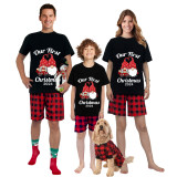 Christmas Matching Family Pajamas 2024 Our First Christmas Gnomes Black Pajamas Set