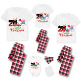 Christmas Matching Family Pajamas Cartoon Mouse 2024 Family Christmas White Pajamas Set