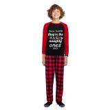 2024 Christmas Matching Family Pajamas Dear Santa They're The Naughty Ones Red Pajamas Set