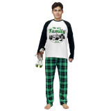 2024 Christmas Matching Family Pajamas Christmas Exclusive Design We are Family Polar Bear Green Plaids Pajamas Set