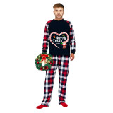 2024 Christmas Matching Family Pajamas Santa Heart Merry Xmas Pajamas Set