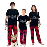 2024 Christmas Matching Family Pajamas Exclusive Christmas Tree Black Pajamas Set