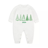 2024 Christmas Matching Family Pajamas Exclusive Christmas Tree Green Plaids Pajamas Set