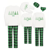 2024 Christmas Matching Family Pajamas Exclusive Christmas Tree Green Plaids Pajamas Set