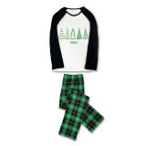 2024 Christmas Matching Family Pajamas Exclusive Christmas Tree Green Plaids Pajamas Set