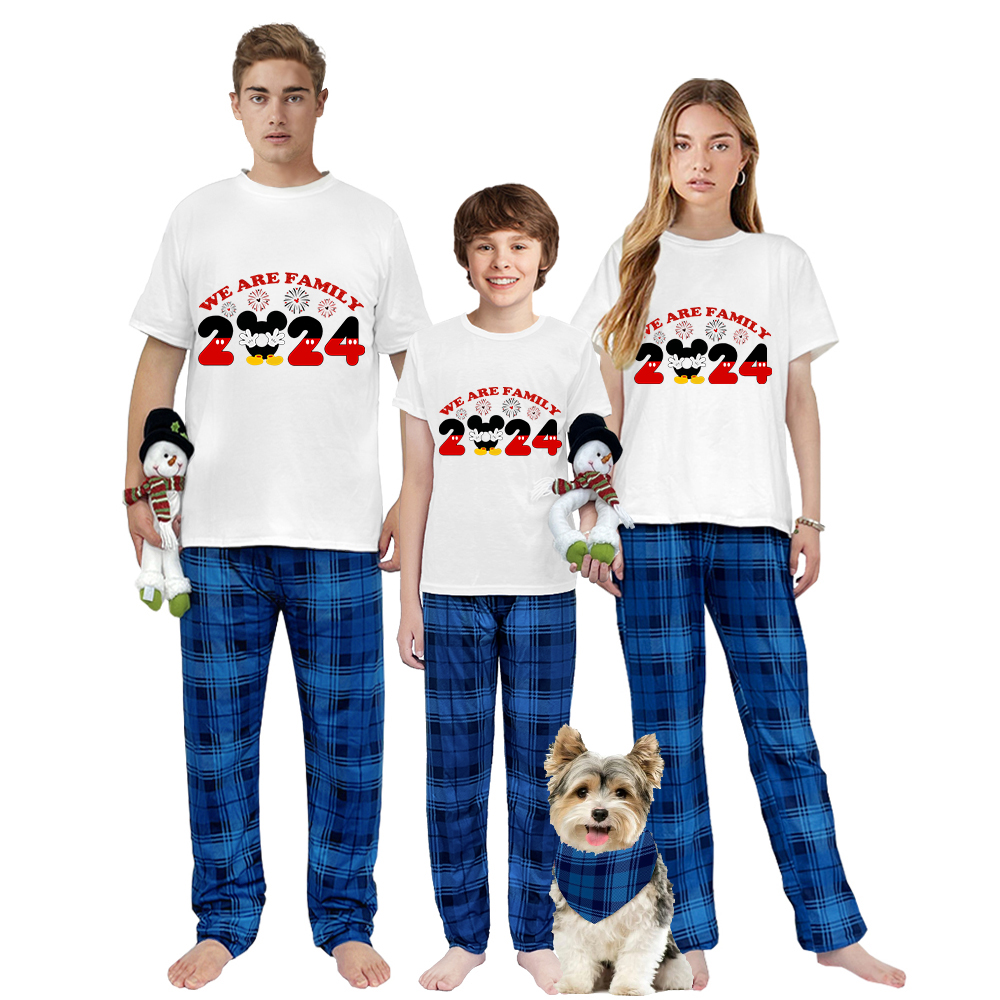 Family Matching Pajamas Exclusive Design Cartoon Mice We Are Family 2023 Gray Pajamas Set