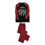 2024 Christmas Matching Family Pajamas Exclusive Design Christmas Crew Wreath Black Pajamas Set