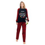 2024 Christmas Matching Family Pajamas Exclusive Design Christmas Crew Wreath Black Pajamas Set