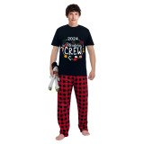 2024 Christmas Matching Family Pajamas Exclusive Design Christmas Crew Wreath Black Pajamas Set