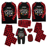 2024 Christmas Matching Family Pajamas Exclusive Design Christmas Crew Wreath Black Pajamas Set