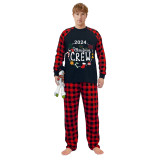 2024 Christmas Matching Family Pajamas Exclusive Design Christmas Crew Wreath Black Pajamas Set