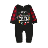 2024 Christmas Matching Family Pajamas Exclusive Design Christmas Crew Wreath Black Pajamas Set