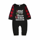 Christmas Matching Family Pajamas Jesus Is The Reason For The Season Black Pajamas Set